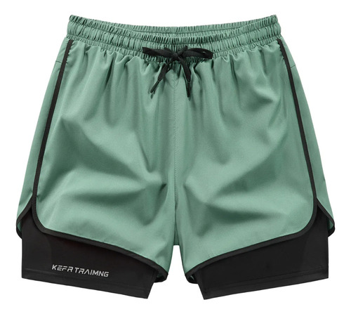 Gimnasio Short Con Licra Deportiva 2 En 1 Hombre Correr