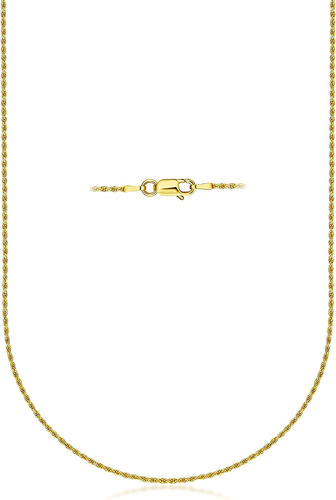 Pori Jewelers Cadena De Plata De Ley Chapada En Oro De 0.059