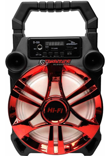 Imagem 1 de 5 de Caixa De Som Portátil Bluetooth Fm Aux Microfone Grasep D-s6