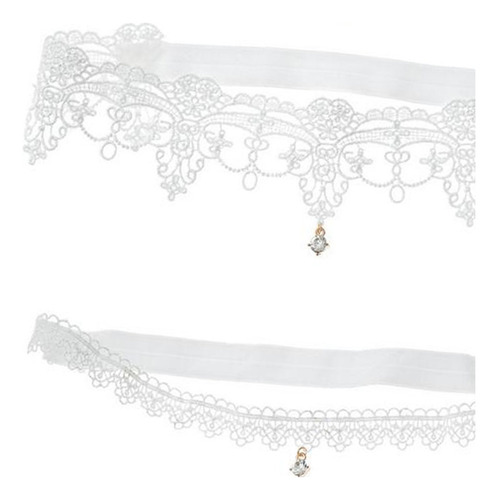 . Conjunto De Liguero De Novia Con Volantes Blanco M