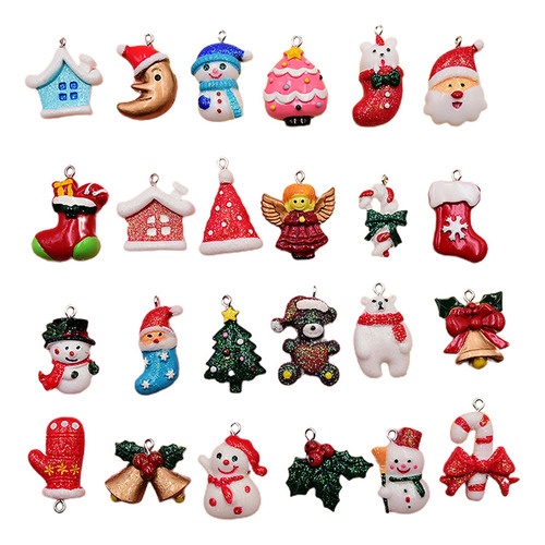 Colgante Navideño De Resina Con Miniaturas Navideñas