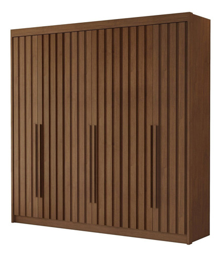 Guarda Roupa Casal 6 Portas Ripadas Portugal Cacau Fg