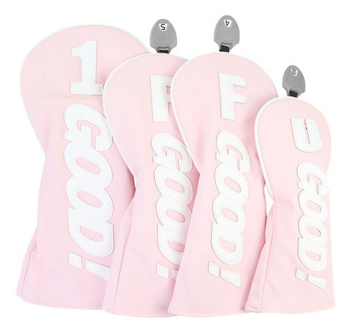 Fundas Para Cabezas De Golf De Cuero De Primera Calidad Rosa