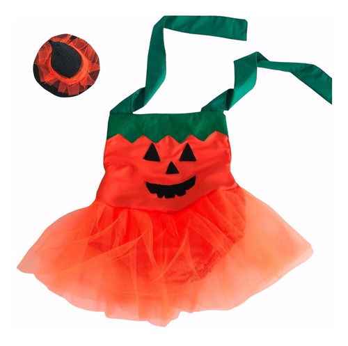 Imagem 1 de 7 de Fantasia Halloween Body Vestido Abóbora Baby Infantil Foto