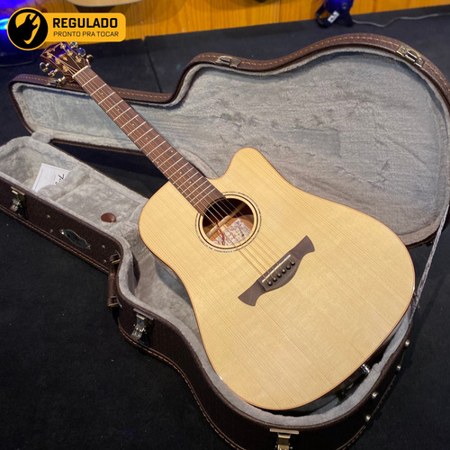 Violão Tagima Café Cf2000 Folk Aço Fishman C/ Case Luxo