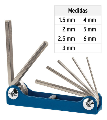 Llaves Allen Mm T. Navaja Lamina 7 Pz Truper 15557