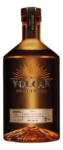 Pack 12 Tequila Volcán De Mi Tierra Añejo Cristalino Luminou