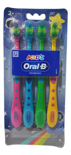 Oral B Kids Cepillos Dentales Niños 2años+ Pack X 4 Unidades