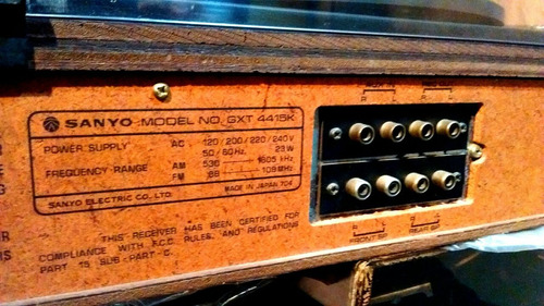 Sanyo Gxt 4415 K Bandeja Bsr Amplificador Bafles 1974 Retro