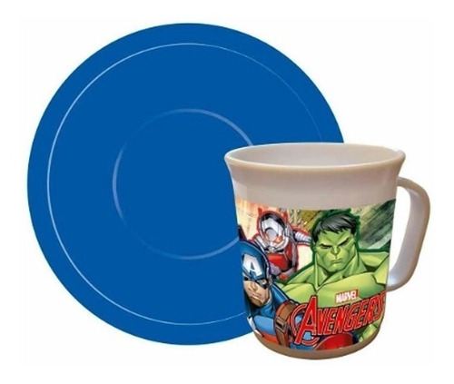 Taza Con Plato Avengers Vengadores Cresko Sp770 Rayuela