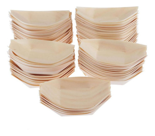 . 200 Bandejas De Comida De Madera For Servir Barcos