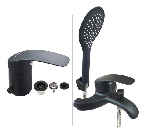 Set Griferia Baño Bidet Ducha Vitra Monocomando Mozart 