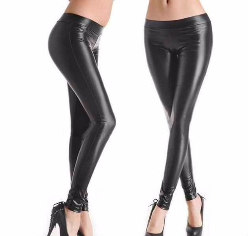 Leggins De Latex Pretina Ancha