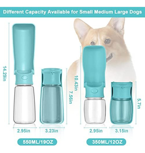 Botella De Agua De Perro Plegable Aikids Dispensador De 19 |