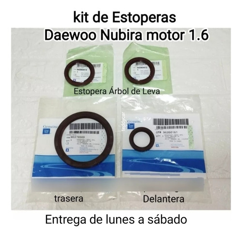Kit De Estoperas Daewoo Nubira Motor 1.6 