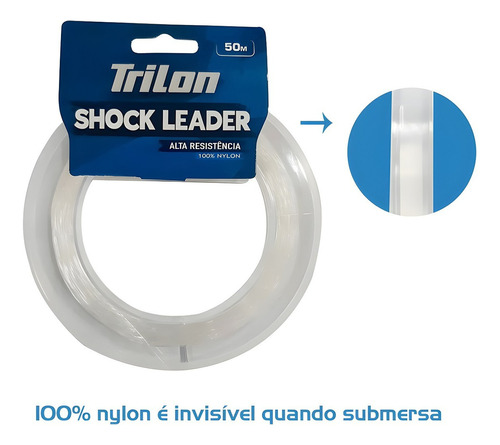 Linha Monofilamento Trilon Shock Leader 0.50mm 35lbs - 50m