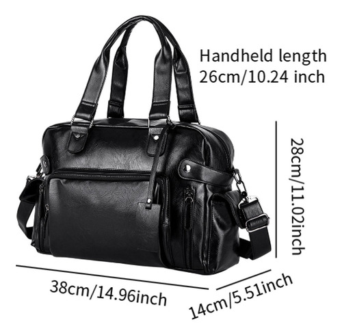 Bolso De Hombro De Cuero Para Hombre Con Correa Ajustable