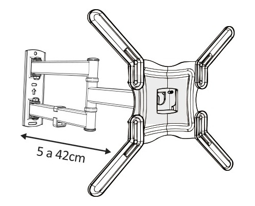 Imagen 4 de 7 de Soporte Móvil Tv Led Lcd 32 40 43 49 50 55 Brazo Doble Sanyo