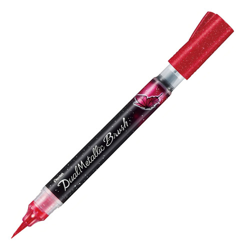 Caneta Marcador Dualmetallic Brush Rosa + Rosa - Pentel