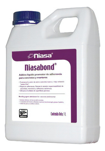 Niasabond 1 Lt. - Aditivo Para Unir Concreto Con Viejo