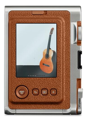 Cámara Fujifilm Instax Mini Evo Hybrid Brown Con 60 Película
