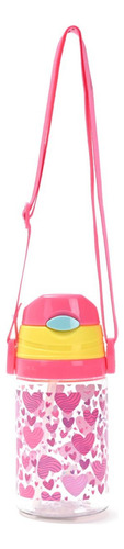 Botella Plastica Skora Infantil 34646 400ml Pico Hidratacion Color Verde/rosa