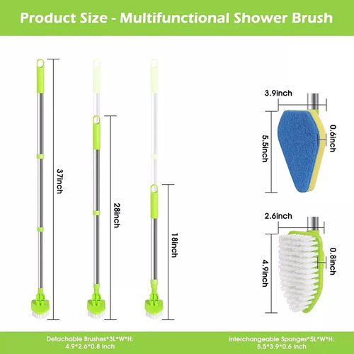 Cepillo De Ducha Extensible Para Bañera Y Azulejo