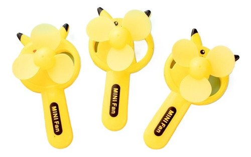 3pcs Pikachu Ventilador Pequeño De Mano Tipo Empuje