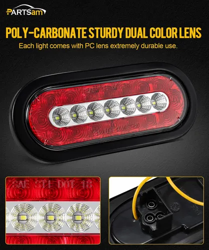 Luces Traseras Para Remolque Partsam, Luz Led Ovalada Y Fren