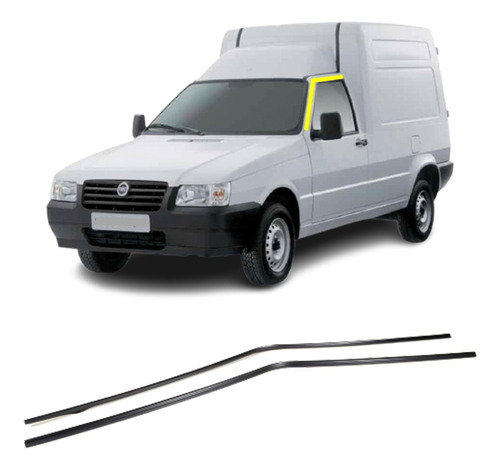 Jogo Borracha Pingadeira Superior Porta Fiat Fiorino