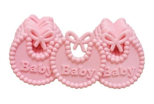 Babero Para Baby Shower, Bautizo C/12 Pzas, En Plástico.