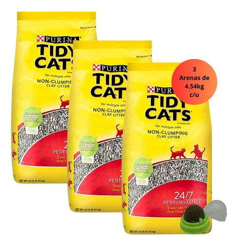 Combo De 3 Arenas Para Gato Tidy Cats 4.45kg C/u + Regalo