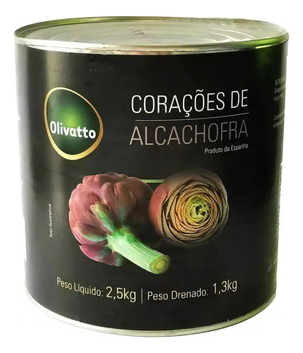 Corações De Alcachofra Olivatto 2,5kg