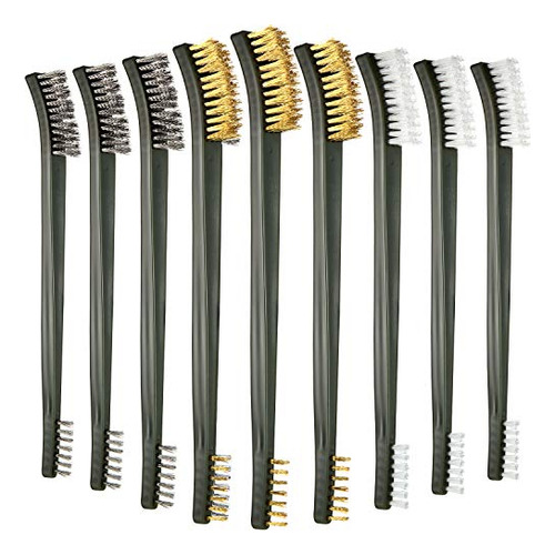 9 Pieces Mini Wire Brush Set Scratch Wire Bristles Brus...