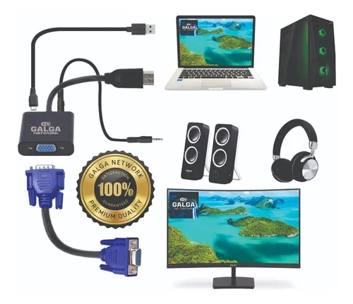 Adaptador Vga A Hdmi + Audio, Convertidor Para Pc Y Portátil