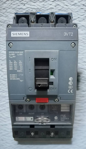 Breaker Siemens Modelo 3vt2 3x250 Amp