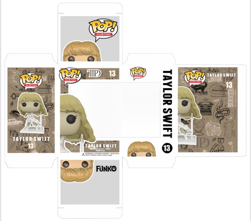 Taylor Swift Funko Pop Custom - Tortured Poets + Caja