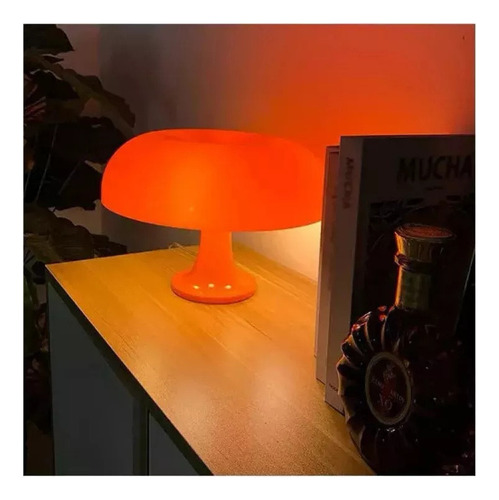 A Lámpara De Hongo Naranja, Lámpara Led For Mesita De Noche