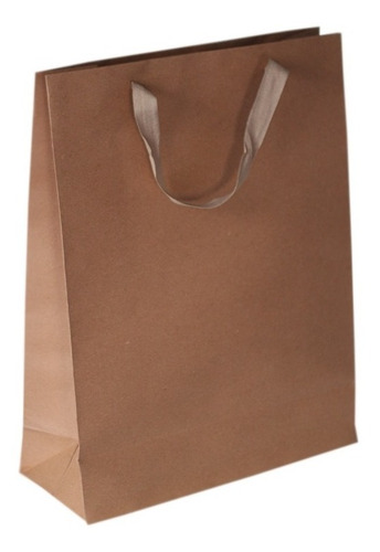 Bolsa Papel Madera Kraft 31x12x40 Regalo Con Manija X50