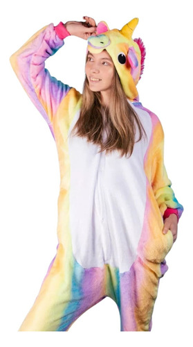 Pijama Kigurumi Plush Importado  Unicornio Multicolor T S