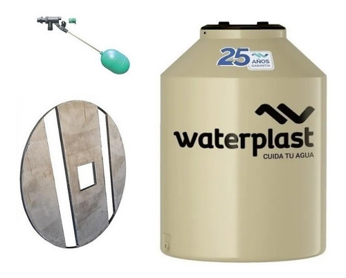 Tanque Waterplast 1000 L Tricapa Con Base, Flotante Y Brida