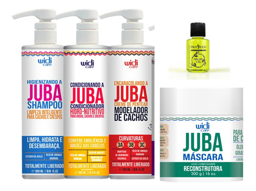  Kit Encaracolando Juba Shampoo Condicionador E Masc Reconst