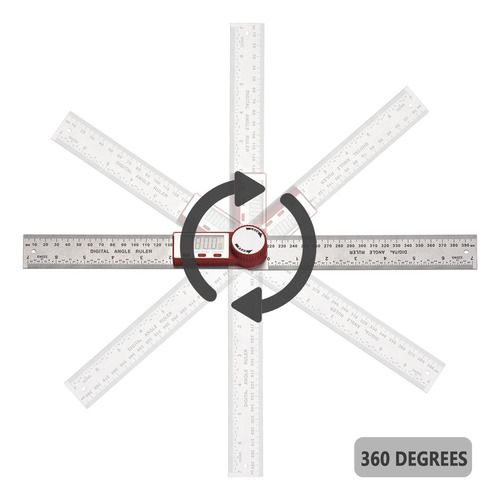 Yn Angle Ruler, Acero Inoxidable, 200 Mm, Pantalla Lcd,