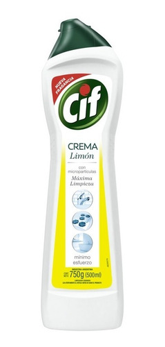 Limpiador Cremoso Cif Limón 500ml
