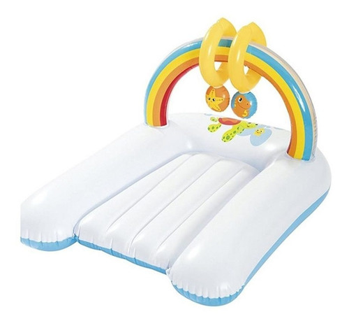 Cambiador de colchón inflable Bestway 52241 Baby Rainbow, color blanco