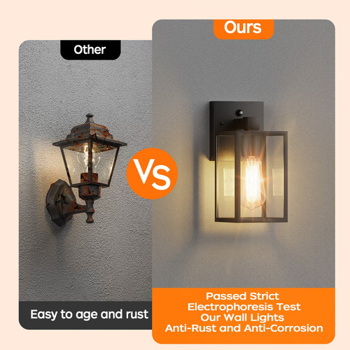 Luz De Pared De Porche Exterior Con Sensor Para Garaje