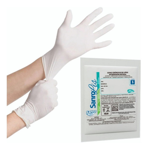 Luva Estéril Com Pó Kit Com 50 Pares
