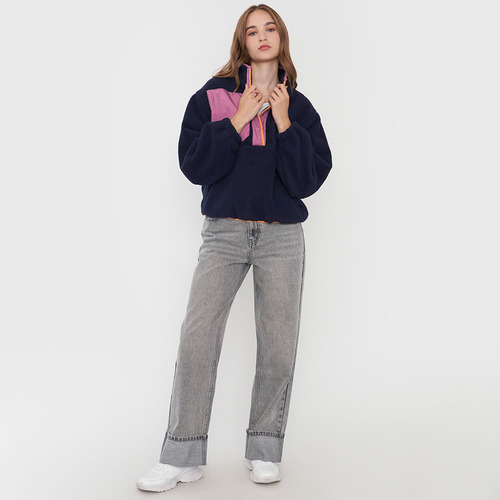 Polerón Mujer Polar Color Block Navy Corona
