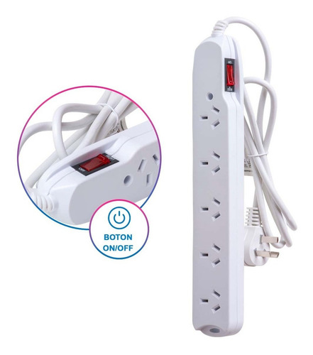 Zapatillas Prolongadores Proteccion Termica 250v Cable Tomas
