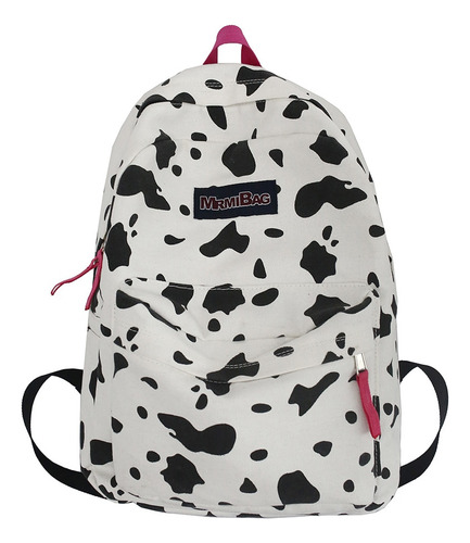 Mochila De Mujer Con Estampado De Vaca Cebra En Lona Vintage